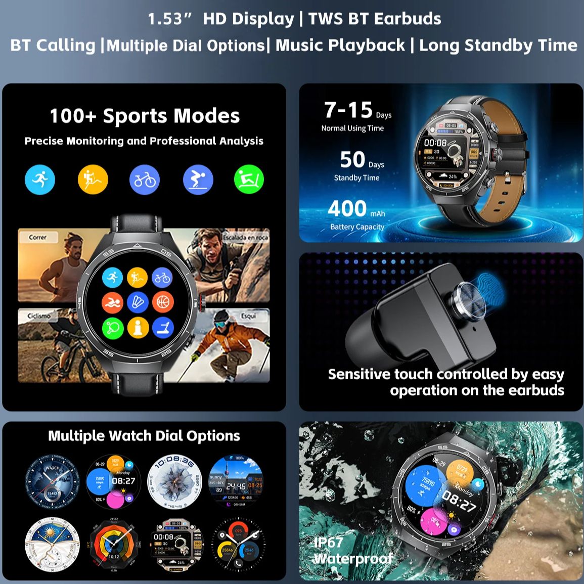 NFC-гарнитура, умные часы 2 в  – обзор и цена Earphone Sport Hook